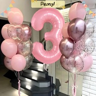 PROUDPEONY 21pcs Birthday Balloon Kit, 1 2 3 4 5 6 7 8 9 Year Old Gifts 32inch Number Foil Balloons,