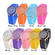 Trendy Geneva silicone Watch for Women Girl gift Silicone Strap Golden Crystal Stone Quartz Women Jelly Wrist Watch