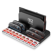 i-Blason Charging Dock Storage Base for Nintendo Switch 2 JoyCon Controllers 9 Game Card Slots Ambie