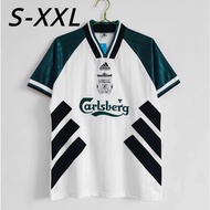 9395 White Liverpool Retro Short Sleeve Football Jersey