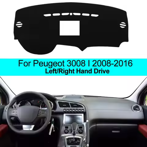 2 Layers Car Dashboard Cover Sun Shade For Peugeot 3008 I 2008 2009 2010 2011 2012 2013 2014 2015 20