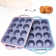 Gọng thép không gỉ D Silicone Chảo Muffin S trứng silicon Khuôn 12 Cupcake Khay nướng bánh Không Dín