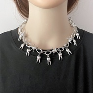 Tooth Pendant Necklace Exaggerated Niche Jewelry Retro Exaggerated Necklace Mango Thorns Punk Decora