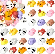 Wettarn 80 Pcs Zoo Animal Squishy Animals Cute Jungle Animal Squishies Safari Miniature Novelty Toys Animals Relief Toys for Boy Girl Treasure Box Birthday Gift Classroom Prize Party Favor, 11 Styles