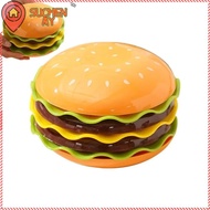 SUCHENMY Stackable Hamburger Plate Set, Plastic Burger-Shaped Mini Dinner Plate, Funny Multi-functio