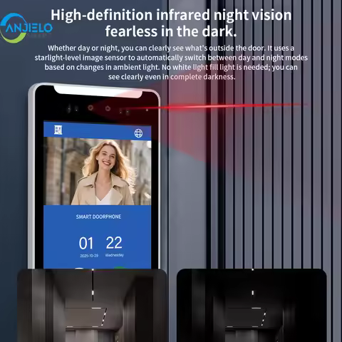 ANJIELO 5IN 1 Unlock AI Face Recognition Video Intercom Smart Doorbell Villas High-rise Buildings Ap