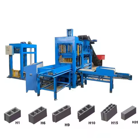 Customized Automatic Concrete Cement Solid Brick Block Making Machine Cement Interlocking Paving Blo