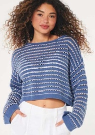 Hollister เสื้อผ้าไหมพรมยืดหยุ่นได้ นุ่มใส่สบาย ทรงoversize   Xs อก 42 ยาว 17