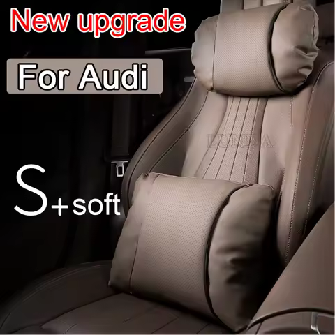 Soft Car Neck Pillow Leather Travel Comfort Waist Pillow Support Headrest For Audi A1 A3 8P 8L A4 A5