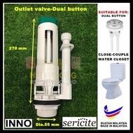 SERICITE/INNO Water Closet Spare Part - Single/Dual Push Button Outlet & Inlet Valve for 1 Piece & C