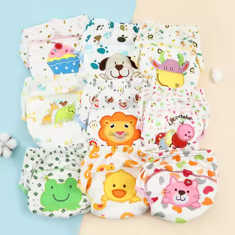 Baby Bare Cotton Cloth Diaper Unisex Reusable Infants Child Training Panties Washable Underwear Napp