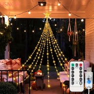 USNOW Solar Christmas Lights, 8 Lighting Modes Remote Control Star String Lights, Colored Light Show