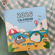 Taiwan-Made 2026 Little Penguin 12k Wall Calendar Office Cartoon Cute PP mini Desk Monthly 115 Years
