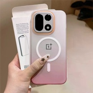 Gradient Matte Clear Magnetic Case for Oneplus 13 13T 13S 13R ACE 5 6 6T 15 15R Nord 5 Wireless Char