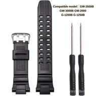 Resin Strap Compatible with GShock GW3000B GW-3500 GW-2500B G-1000 Men's Black Replacement Rubber Wr