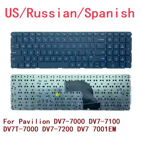 New US Russian Spanish Laptop Backlit Keyboard For HP Pavilion DV7-7000 DV7-7100 DV7T-7000 DV7-7200 