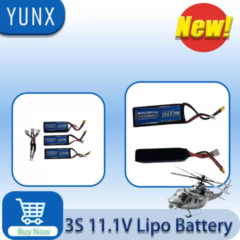 11.1V 1600mAh 30C Lipo Battery for GOOSKY E2 GPS UH-1Y RC Helicopter High-Performance Spare Part Acc