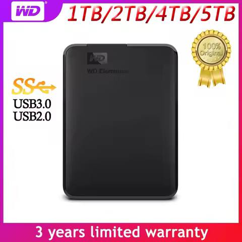 Western Digital WD Elements 2.5" Portable Hard Drive 1TB 2TB 3TB 4TB 5TB Hdd USB3.0 External Hard Di