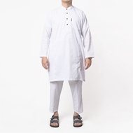 KHOIRUMMAH Koko Kurta Khaidar Set - Baju Pria Dewasa Lengan Panjang - Koko Kurta Polos - Cream
