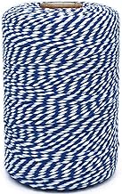 Leecogo Bakers Twine String Royal Blue and White Cotton Twine 656 Feet Butchers Twine for Gift Wrapp