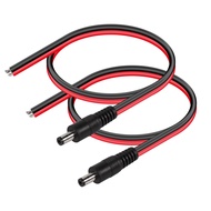 CERRXIAN DC5521 Power Pigtails Cable,1 FT 14AWG 5.5mm x 2.1 mm DC Male Bare Wire Open End Power Wire