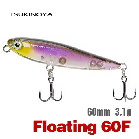 TSURINOYA Floating Pencil 60F 60mm 3.1g Profession Top Water Hard Fishing Lure Dog Walk DW64 Trout S