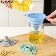 BUTUTU Silicone Funnel, Wide Mouth Multi-Purpose Kitchen Funnel Set, Portable Foldable Collapsible F