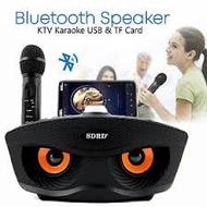 SDRD SD-306 Wireless Bluetooth Dual Microphone Karaoke Portable 3D Stereo Speaker