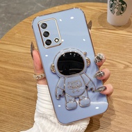 AnDyH 2022 New Design For OPPO A74 4G F19 F19S 4G A95 4G Reno 6 Lite 4G Case Luxury 3D Stereo Stand Bracket Astronaut Fashion Cute Soft Case