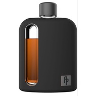 Ragproper Modern Glass Hip Flask - Durable Liquor Flask for Spirits with Cork and Silicone Lid Liners