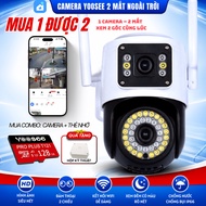 Yoosee Outdoor Wifi Camera with 2 Eyes 360 Degree Rotation Night Vision with Color Alarm Anti-Theft 