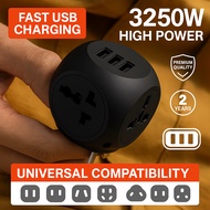 4Way Adapter Universal Socket Power Socket Extension Adapter Type C Plug Socket USB Port Plack Soket