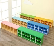 幼兒園鞋櫃/補習社/學校/跳舞班/早教培訓中心收納架/舞蹈教室儲物櫃兒童軟包墊可坐換鞋(T5575)
