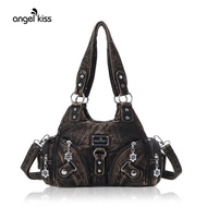 Angel Kiss Ladies Purse Small Tramp Shoulder Bag Vagen leather multi-pocket tote with zipper