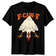 F-Caw-F Sarcastic Chicken Meme Tee Funny Gothic Halloween T-Shirt Adults #3