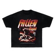 SA Unisex t-shirt for men and women, black, loose format, thick cotton, printed with fallen angel HF