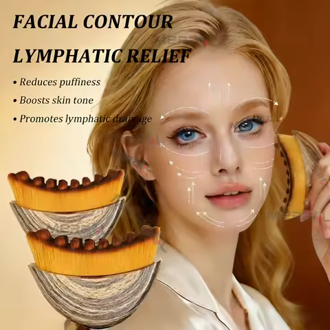 1/2/3Pcs Portable Lymphatic Face Contour Brush Face Massage Reduce Double Chin Puffiness Facial Scul