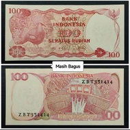 Uang Kertas 100 Rupiah Asli Original tahun 1991-1992 Perahu Pinisi Koin Uang Rp 100 Rupiah Burung Go
