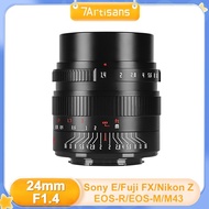 7artisans 24mm F1.4 APS-C Camera Lens Large Light Hole For Fuji XF X-T10 Sony E Canon EOS R Mount