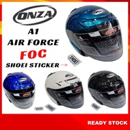 2025 ONZA A1 Air Force Motorcycle Helmet With Smoke Visor FOC Shoei Sticker SIRIM Same J-Force 3