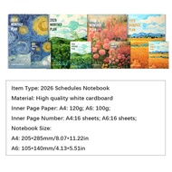LETIGO 2Pcs/Set Work Efficiency 2026 Schedules Notebook A4/A6 Learning Plan Agenda Planner Portable 