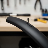 2 Pieces Matte Black Finish Mountain Bike Mudguard Universal Fit Two-Wheeler Splash Guard for Muddy 