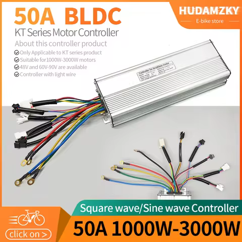 Ebike KT 50A Controller 48V/60V/72V/90V Voltage Ebike Brushless 50A 1500W 3000W Sinewave Controller 