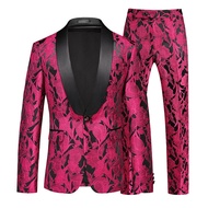 GUKENRO 2PCS Blazer For Men Plus Size 2026 Personality Jacquard Groom Wedding Dinner Panty Formal Ev