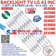 BACKLIGHT TV LG LED 42LB550A 42LF550A 42LB550 42LF550 42LB561 42LB561T 42LB563 42LB563T 42LY340 42LX340 42LX430C 42LX340A LAMPU BL BACKLIGHT LED TV LG 42 INC INCH IN 42LB 42LF LF LB 8K 6V 8 TITIK KANCING 6 VOLT 42INCH FULL SET TV TANPA MODIFIKASI