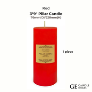 GE Candle Works Unscented 3" x 9" Pillar Candle *5 Color to choose*