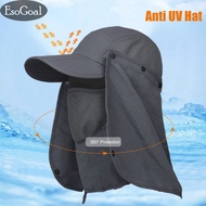 EsoGoal Summer Sun Hat Unisex 360°Outdoor Sun Protection Fishing Hats UV Protective Cap Collapsible Summer Big Face Cover Beach Cap with Face Neck Cover