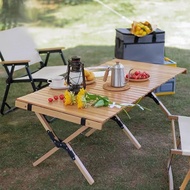 HHsociety Foldable Camping Table Made From Hardwood Picnic DJ Model