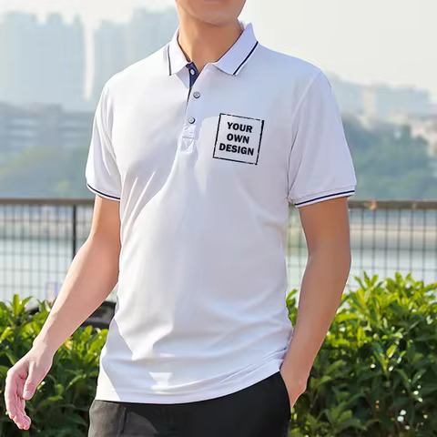 Customized/DIY Logo Polo Men's and Women's Casual Polo Shirt Personalized Logo Short Sleeved Shirt T