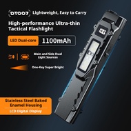 Power tactical flashlight stainless steel torchlight with UV light USB rechargeable emergency lighti